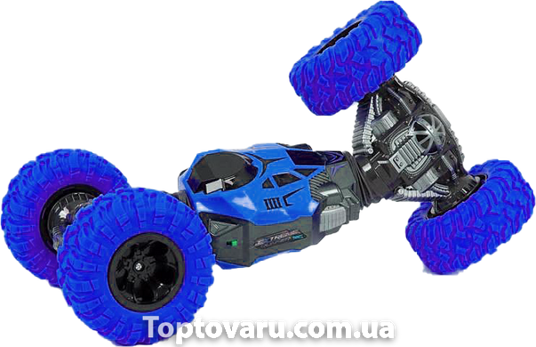 Трюковая машинка трансформер перевертыш Stunt Moka 32 см Синяя NEW фото