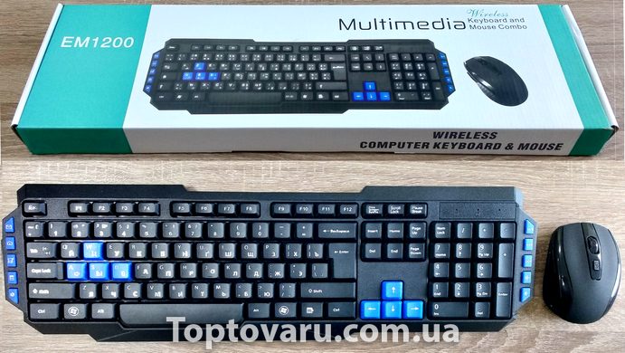 Комплект бездротова клавіатура EM1200 з мишею Combo 468 фото