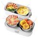 Ланч-бокс із підігрівом дворівневий 2л від мережі 220V Cooking Lunchbox Білий із сірим 19048 фото 6