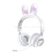 Навушники бездротові дитячі з вушками кролика LED підсвічування KE-01 Білі 13355 фото 3