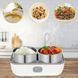 Ланч-бокс із підігрівом дворівневий 2л від мережі 220V Cooking Lunchbox Білий із сірим 19048 фото 1