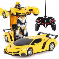 Машинка Трансформер Lamborghini Robot Car Size 1:18 Желтая С ПУЛЬТОМ