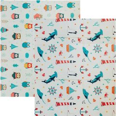 Дитячий двосторонній, складний килимок - Морський сезон та Зимові совушки 9915 фото