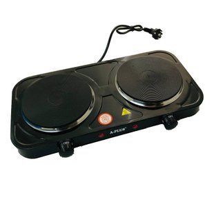 Електроплита на 2 конфорки Hot Plate A-PLUS Чорна 5423 фото