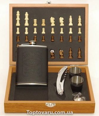 Мужской подарочный набор с флягой и шахматами 1477 фото