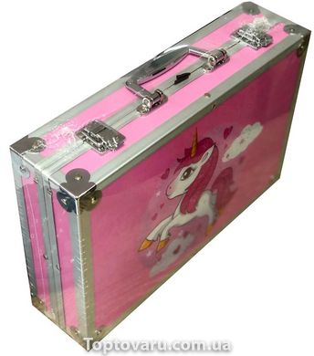 Набор для детского творчества в чемодане с единорогом 144 предмета Розовый 3102 фото