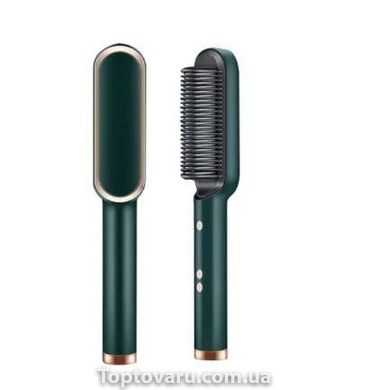 Расческа-выпрямитель Hair Straightener HQT-909 B с турмалиновым покрытием Зеленый 4474 фото