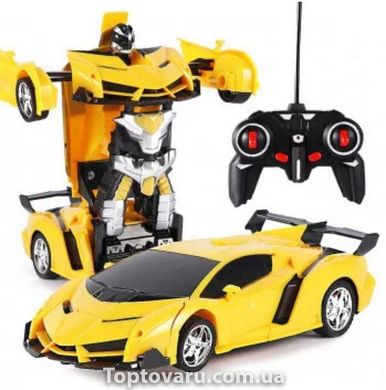 Машинка Трансформер Lamborghini Robot Car Size 1:18 Желтая С ПУЛЬТОМ 4098 фото