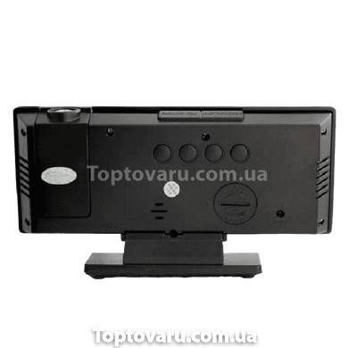 Годинник електронний LED DS 3618 LP з проектором часу Чорний з білим підсвічуванням 15410 фото