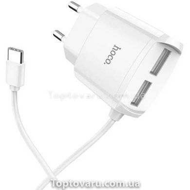Зарядний пристрій на 2 USB з вбудованим кабелем Micro-USB HOCO 2.4A IPH 18170 фото