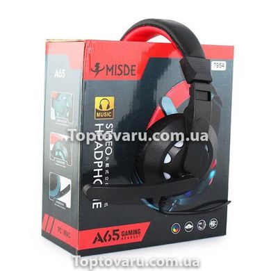 Игровые наушники с микрофоном и подсветкой Misde A65 Gaming Headset 7458 фото
