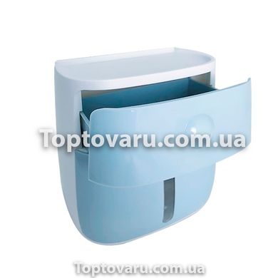 Тримач для туалетного паперу закритий з поличкою клеючий BP-16 Mvm 193876 Блакитний 3212 фото