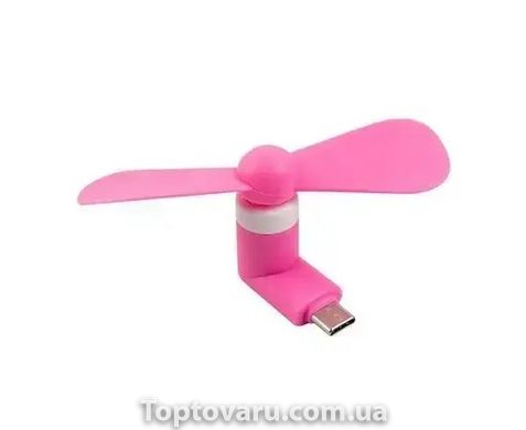 Mini вентилятор для телефону та Power Bank Рожевий 11452 фото