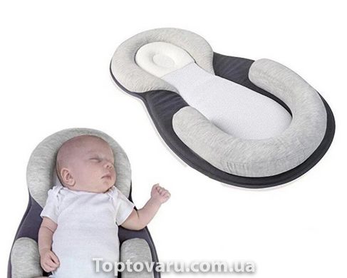 Подушка для новонароджених Baby Sleep Positioner Сіра 2046 фото
