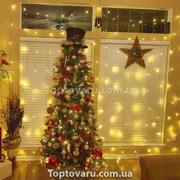 Светодиодная гирлянда штора 3x2м 240LED 220V Теплый свет 21275 фото