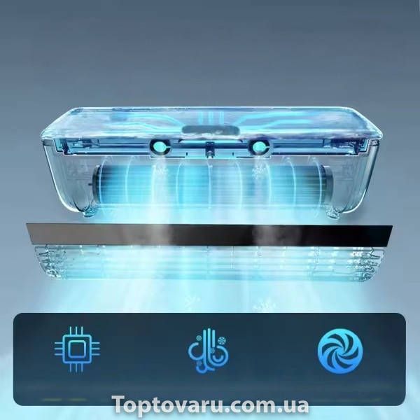 Міні-кондиціонер автомобільний 3-в-1 із зволоженням повітря та LED-дисплеєм, з пультом управління Білий 37651 фото