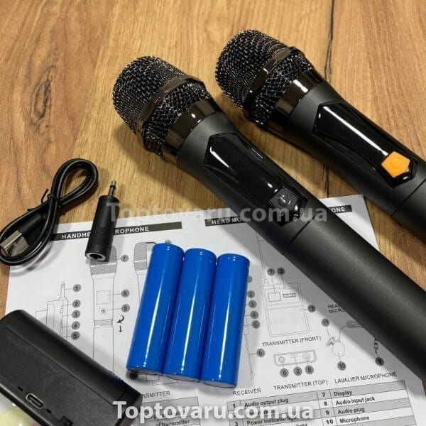 Караоке система на два микрофона UHF TTD-M12 Черная 32943 фото