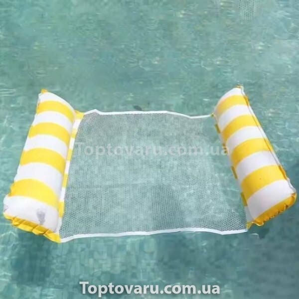 Гамак водный надувной Pool Loungers Белый с желтым 25970 фото