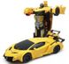 Машинка Трансформер Lamborghini Robot Car Size 1:18 Желтая С ПУЛЬТОМ 4098 фото 2
