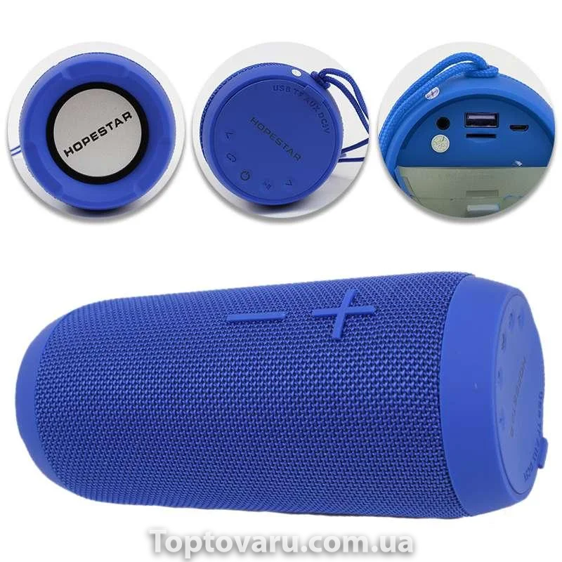 Портативная Bluetooth колонка Hopestar P7 Синяя 4424 фото