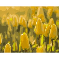 Картина за номерами Strateg ПРЕМІУМ Жовті тюльпани розміром 40х50 см (DY090) DY090-00002 фото