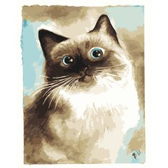 Картина за номерами Strateg ПРЕМІУМ Дивовижна кішка розміром 40х50 см (DY180) DY180-00002 фото