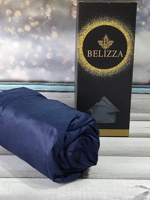 Простынь на резинке с наволочками Belizza Koyu laciver 180х200см Сатин 16566 фото