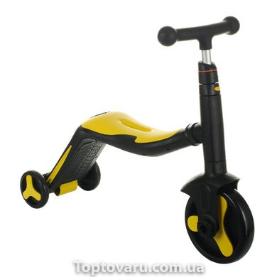 Cамокат-велобег-велосипед 3 в 1 S 868 Best Scooter, 8 мелодий, колёса PU Желтый 2222 фото