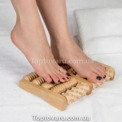Масажер для ніг роликовий дерев'яний 10 роликів. 14518 фото