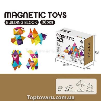 Конструктор геометричний з магнітним з'єднанням 38 деталей Magnetic Toys 15596 фото