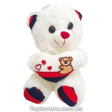 Світиться плюшевий ведмедик Тедді з серцем Білий 10692 фото