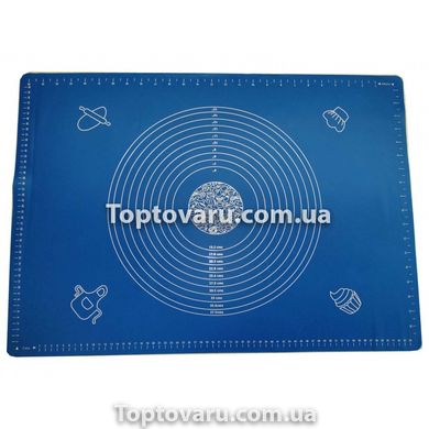 Кондитерский силиконовый коврик для раскатки теста 50 на 70см Синий 6797 фото