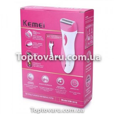 Жіночий епілятор електробритва Kemei KM-3018 Рожева 5819 фото