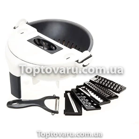Многофункциональная овощерезка 9в1 круглая Basket Vegetable Cutter Белая 2048 фото