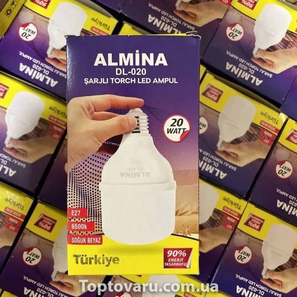 Лампочка аккумуляторная 30Вт ALMINA DL-030 Белая 36347 фото