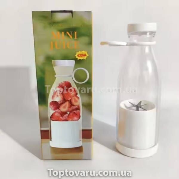 Портативный блендер FRESH JUICE мини блендер для смузи Белый 22589 фото