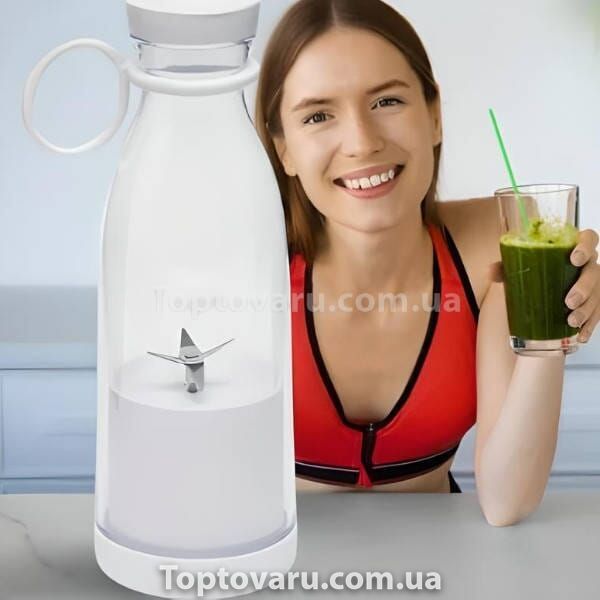 Портативный блендер FRESH JUICE мини блендер для смузи Белый 22589 фото