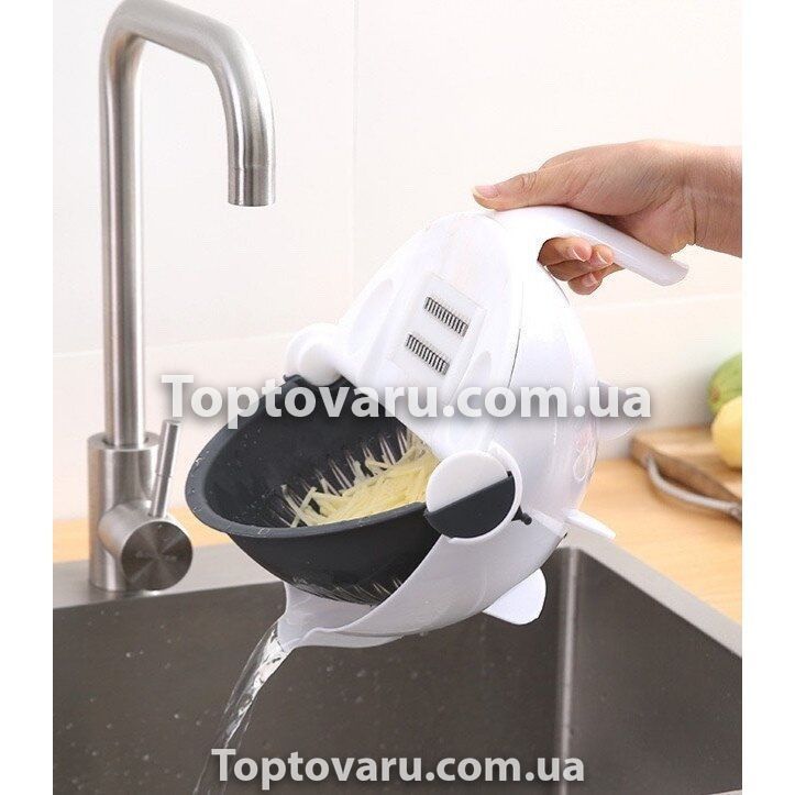 Многофункциональная овощерезка 9в1 круглая Basket Vegetable Cutter Белая 2048 фото