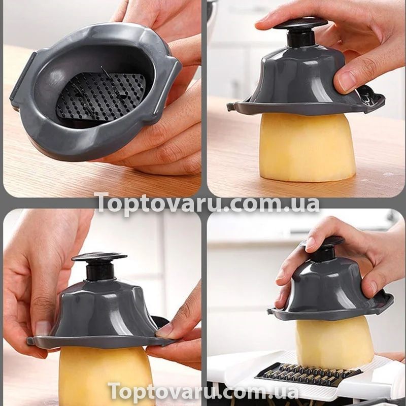 Многофункциональная овощерезка 9в1 круглая Basket Vegetable Cutter Белая 2048 фото