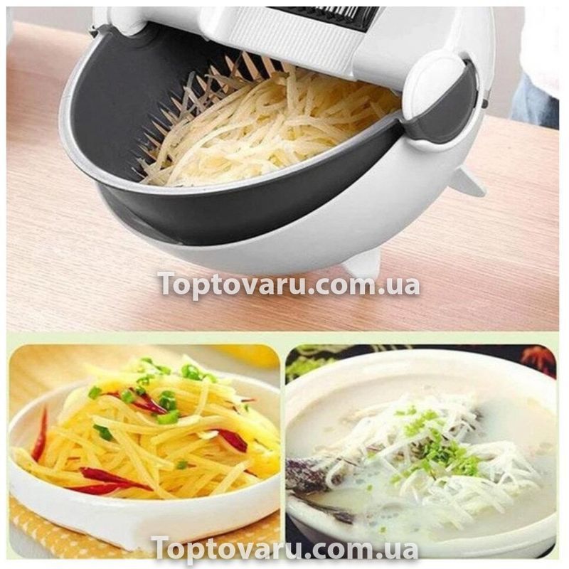 Многофункциональная овощерезка 9в1 круглая Basket Vegetable Cutter Белая 2048 фото
