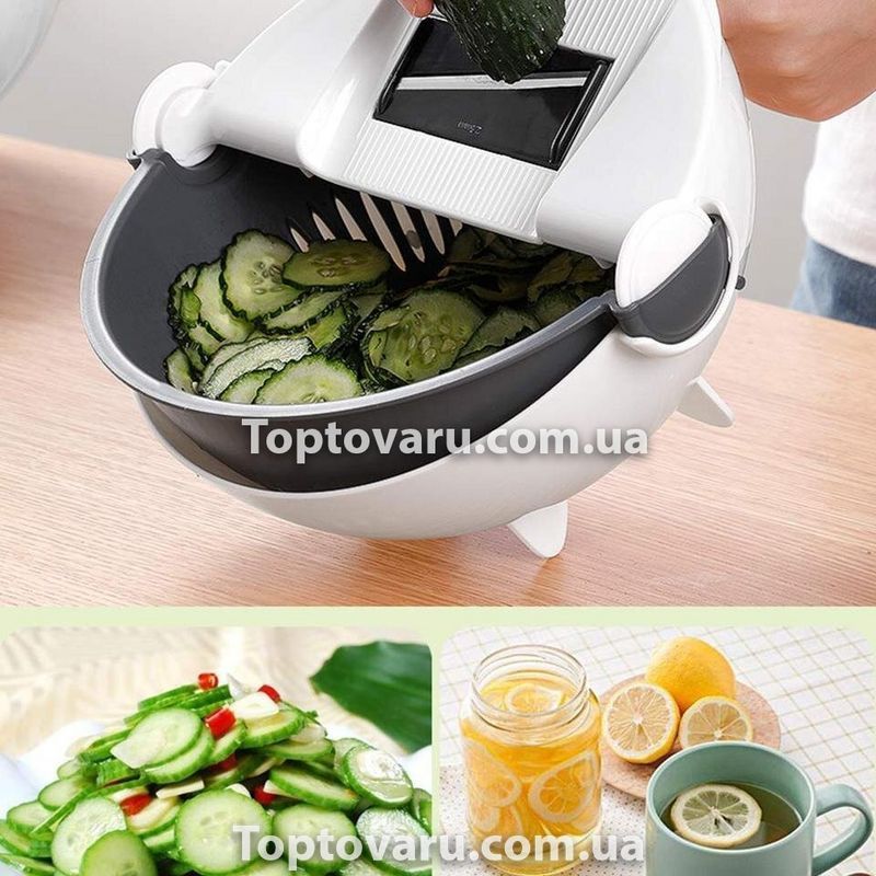 Многофункциональная овощерезка 9в1 круглая Basket Vegetable Cutter Белая 2048 фото