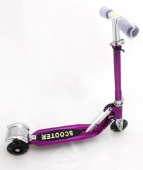Детский Самокат Scooter 2 , Складной Руль, Колёса PU Светятся Фиолетовый NEW фото