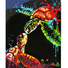 Картина за номерами Strateg ПРЕМІУМ Любов кольорових черепашок з лаком розміром 40х50 см (SY6922) SY6922-00002 фото