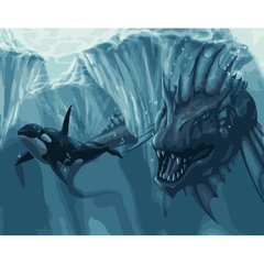 Картина за номерами Strateg ПРЕМІУМ Підводне чудовисько розміром 40х50 см (DY203) DY203-00002 фото