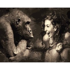 Картина за номерами Strateg ПРЕМІУМ Пантоміма з мавпою розміром 40х50 см (DY084) DY084-00002 фото