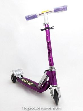 Детский Самокат Scooter 2 , Складной Руль, Колёса PU Светятся Фиолетовый NEW фото