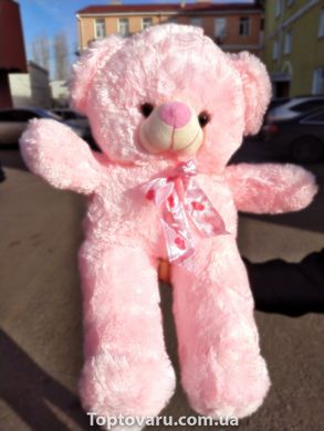 Світиться ведмедик 50 см BONDIK Original рожевий з рожевою стрічкою NEW фото