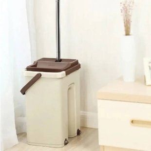 Швабра с ведром Scratch Cleaning Easy Mop с автоматическим отжимом на 10 л Бежевая 31950 фото