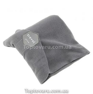 Дорожная подушка шарф для путешествий Travel Pillow Серая 12414 фото