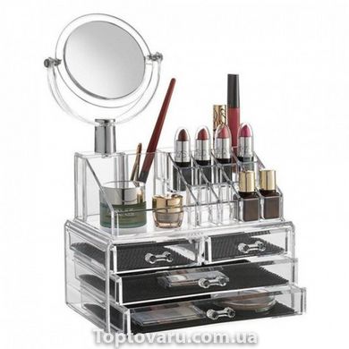 Акриловий органайзер Cosmetic Storage Box для косметики з дзеркалом 483 фото